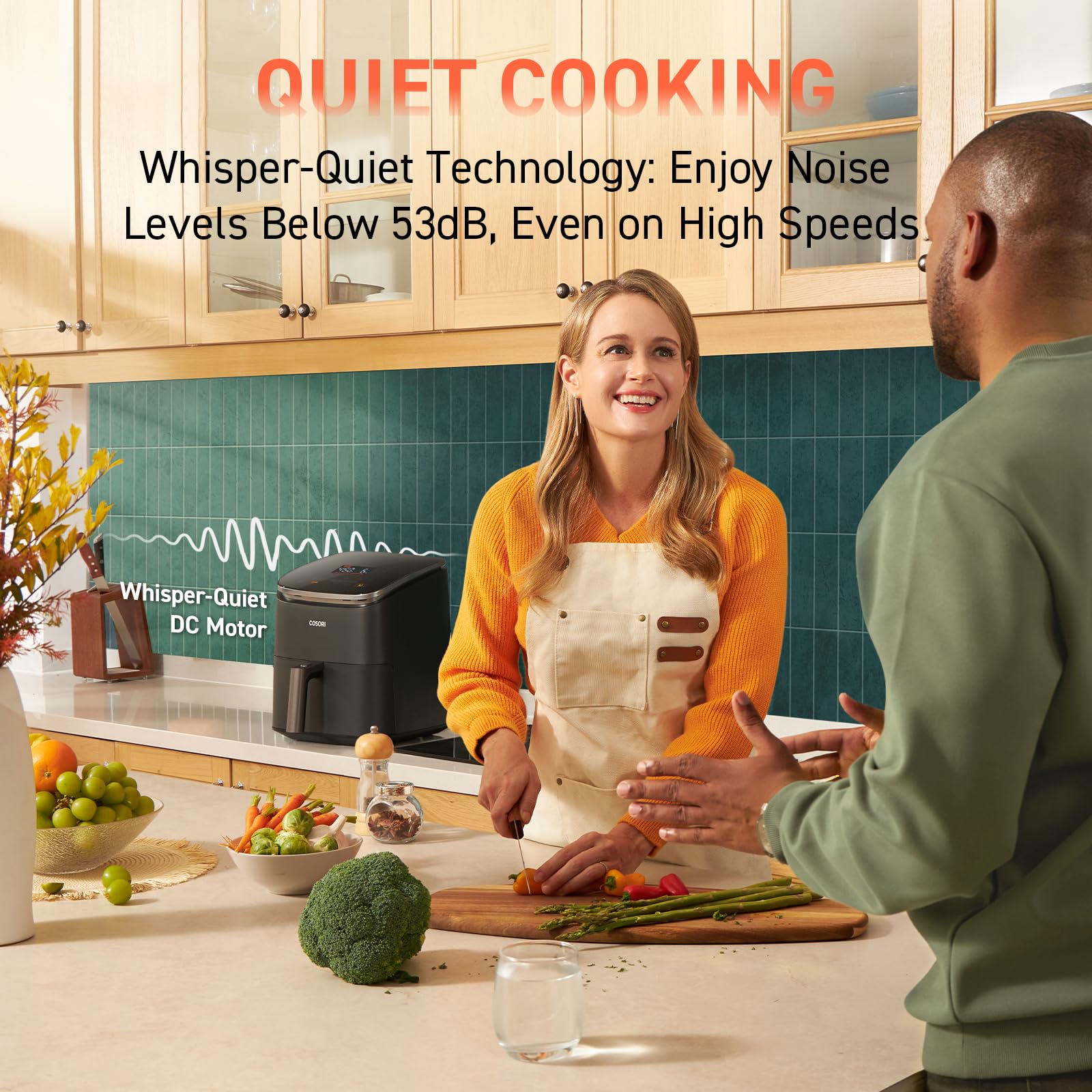 COSORI 6-Quart Air Fryer 9-in-1 with Turbo Mode | Large Compact Countertop Oven | Precise Temp Control 90°F–450°F | Roast, Bake, Reheat, Broil, Proof | 95% Less Oil | Perfect for Family Cooking, Meal Prep & Healthy Snacks