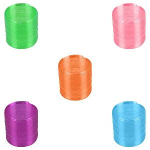 Bulk Springy Slink Coils 100 Pack - Fun and Colorful Toy for Kids, Stress Relief Fidget Toys for Adults - Perfect for Party Favors, Classroom Rewards, and Sensory Play