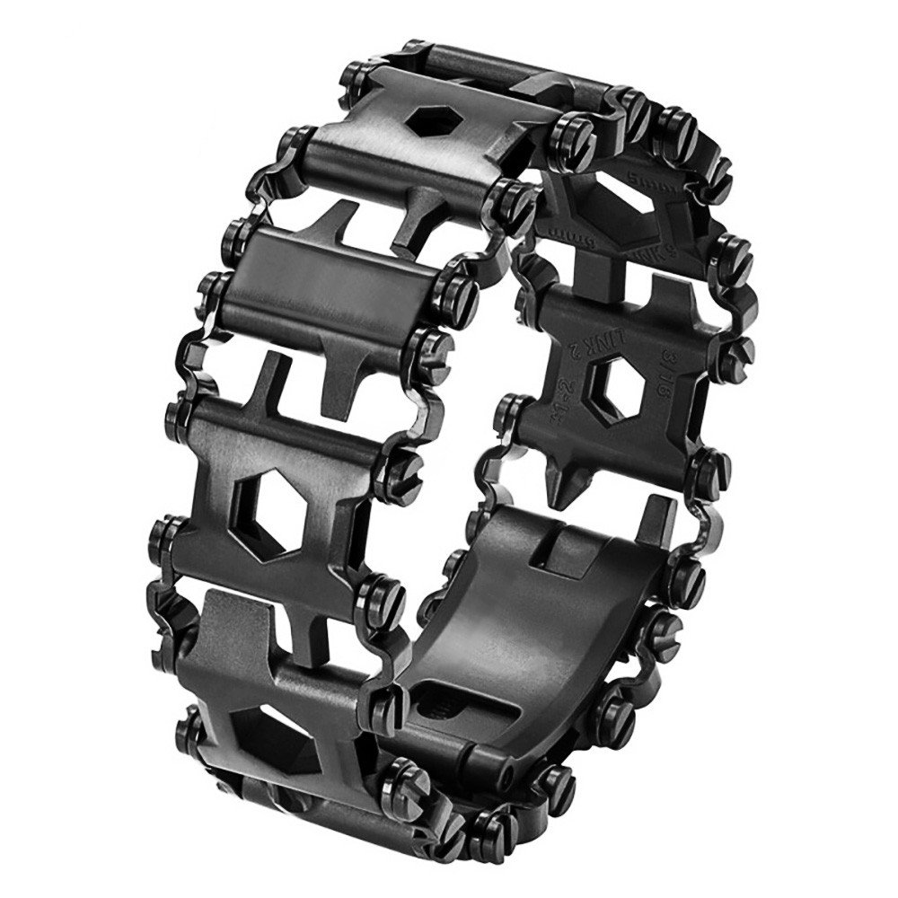 LETIN 29-in-1 Stainless Steel Multi Tool Bracelet - Wearable Screwdriver Tool for Sailing, Travel, Camping & Hiking | Outdoor Emergency Kit & Perfect Father's Day Gift (Black)