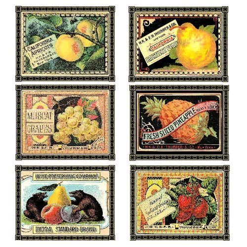 Vintage Fruit Crate Labels Note Cards - Botanical Art Print Collection for Home Decor, Scrapbooking & Gift Giving