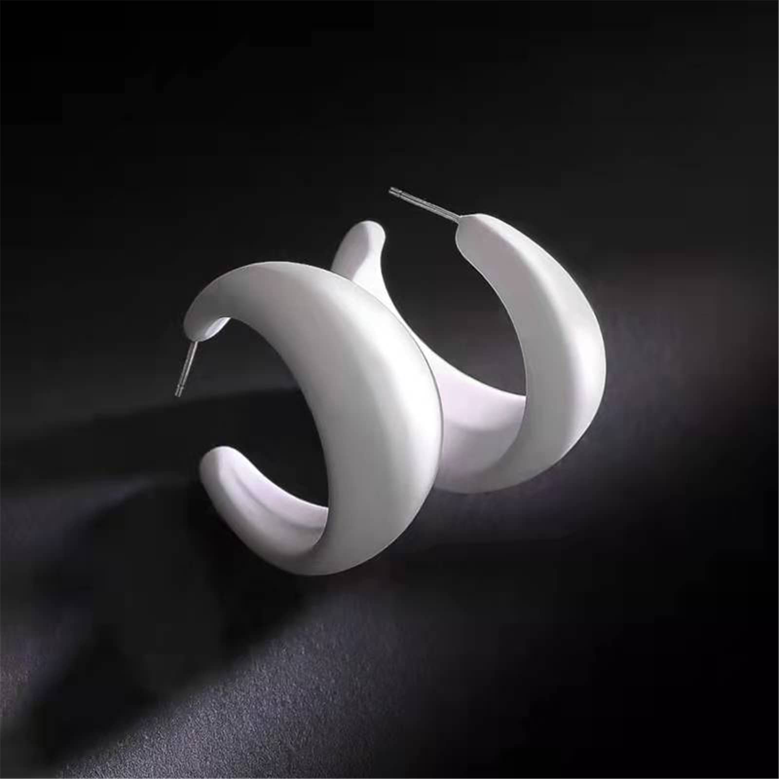 WCRAZYE Colorful Acrylic Chunky Hoop Earrings for Women - Lightweight Geometric Statement Jewelry | Retro Neon Earrings for Party, Festival & Everyday Wear