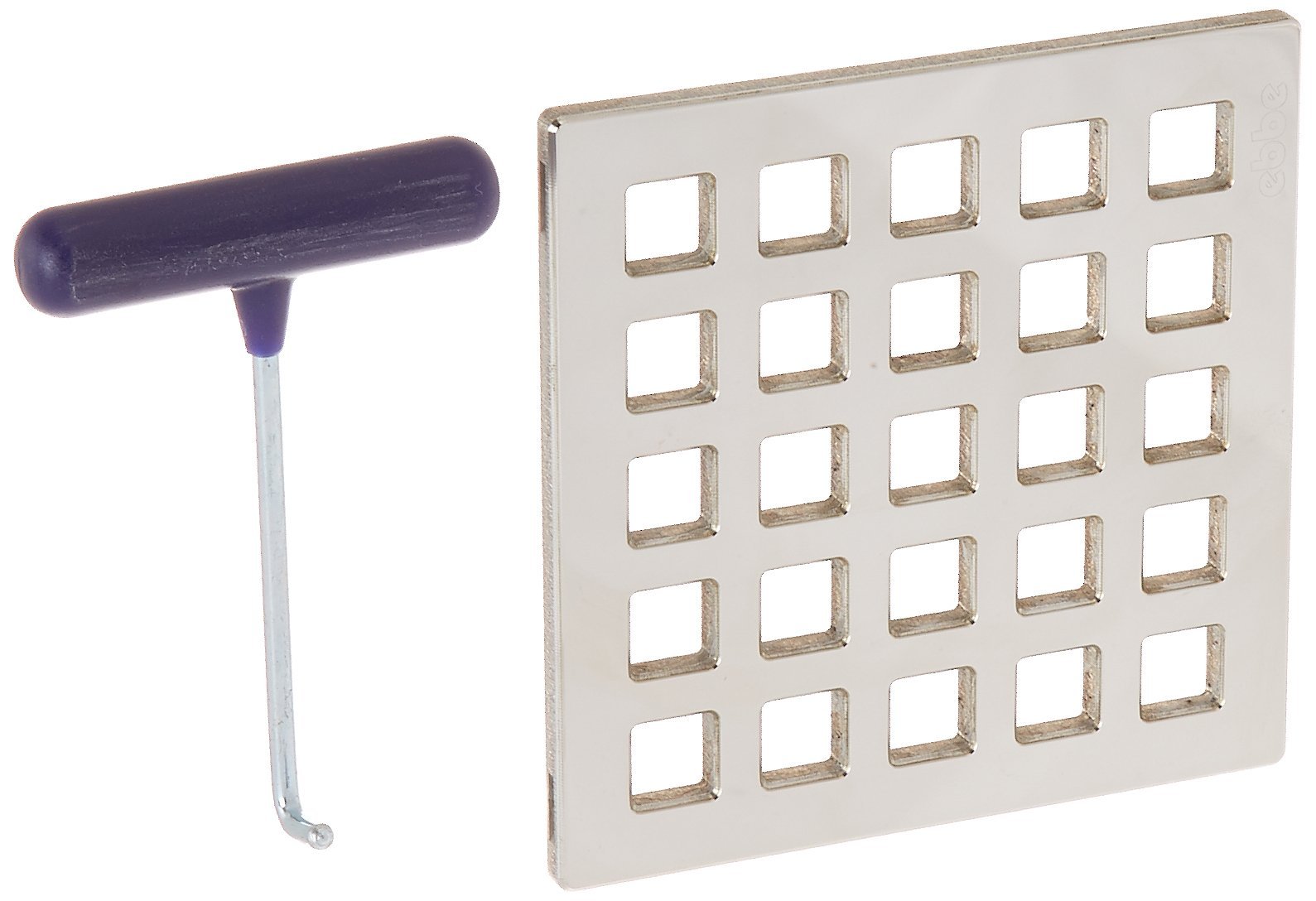 E4803-PC Quadra Decorative Drain Grate - Polished Chrome Finish - Bathroom & Shower Drain Cover - Rust-Resistant & Durable for Home & Commercial Use