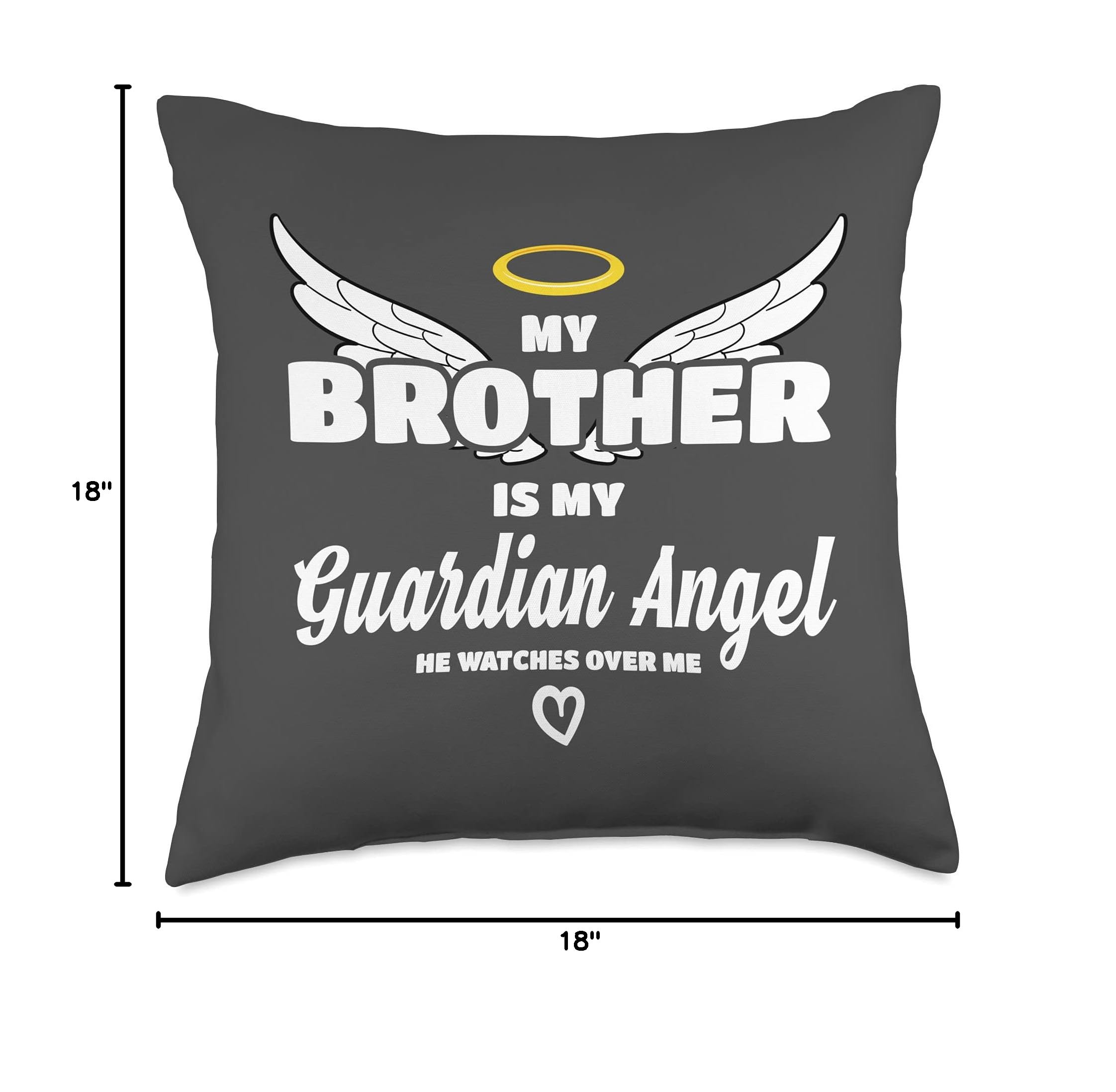 My Brother Is My Guardian Angel Memorial Throw Pillow - Comforting Keepsake for Home Decor, Grieving & Remembrance Gifts