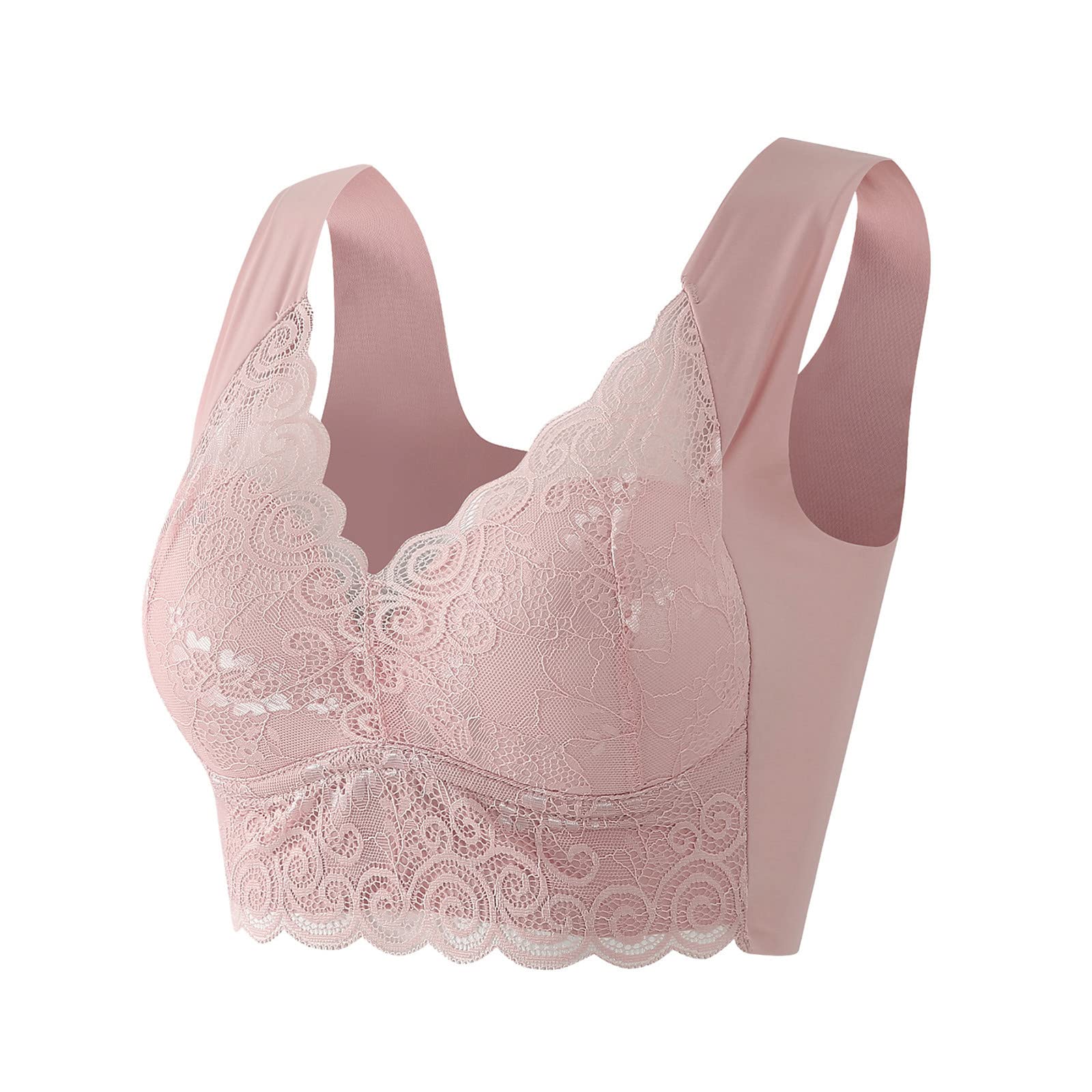 Plus Size Lace Sports Bras for Women - Seamless Yoga Bralette with Push Up Support, Sexy Crop Top for Large Bust | Perfect for Gym, Running & Everyday Comfort