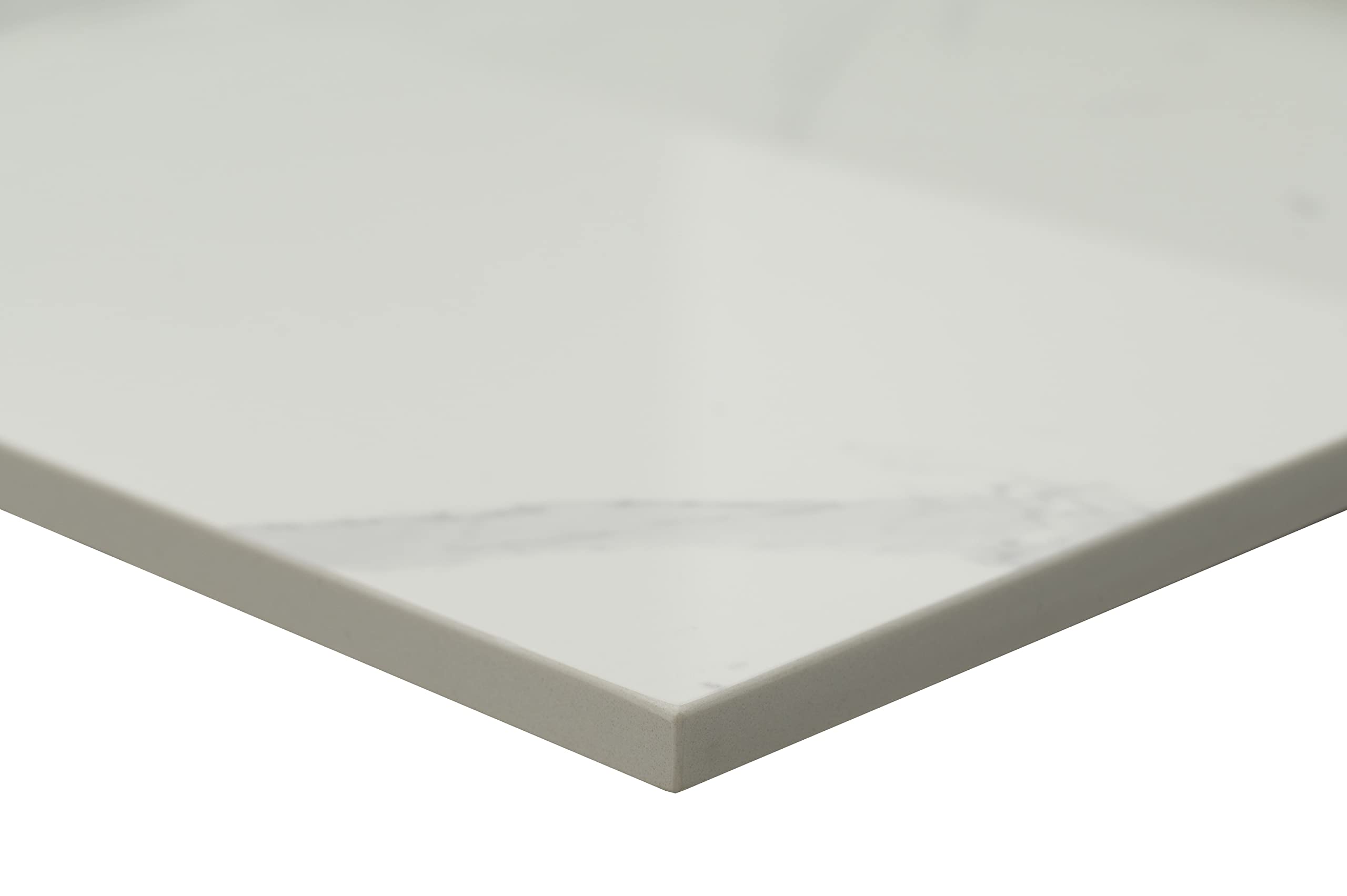 MSI Calacatta Nowy Vanity Top with Undermount Rectangle Ceramic Sinks - 37x22 Inch Engineered Marble Bathroom Countertop with 4