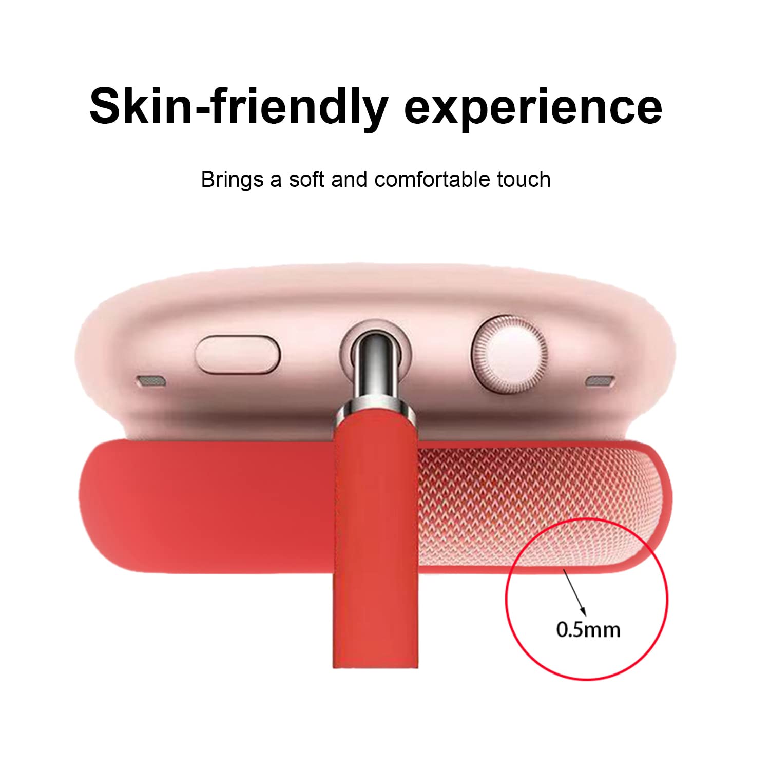 Premium Replacement Soft Silicone Earpads for Apple AirPods Max - Comfortable Inner Ear Cushions & Protectors (Red) - Perfect for Travel, Workouts & Noise Isolation