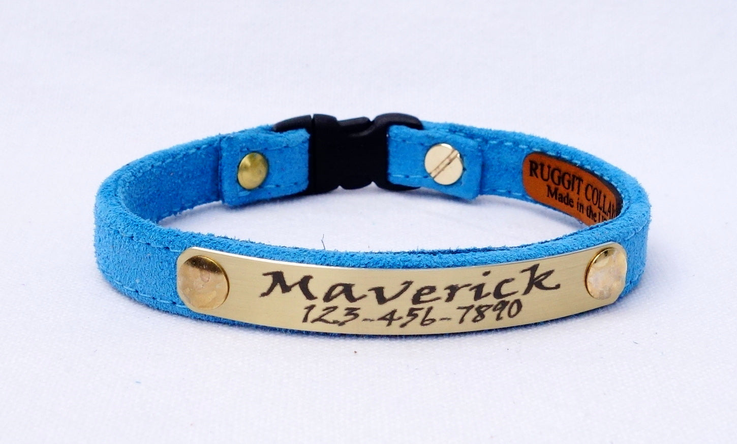 Premium Suede Leather Cat Collar - 3/8 Inch Width Adjustable Breakaway Safety Collar for Small Cats & Kittens - Soft & Comfortable Pet Accessories for Daily Wear, Grooming & Outdoor Adventures