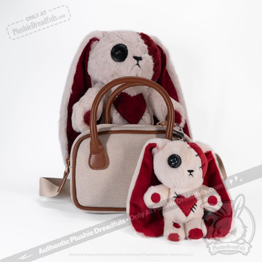 Plushie Dreadfuls Love Rabbit Plush Keychain - Cute Kawaii Stuffed Animal Accessory for Backpacks, Gifts & Home Decor
