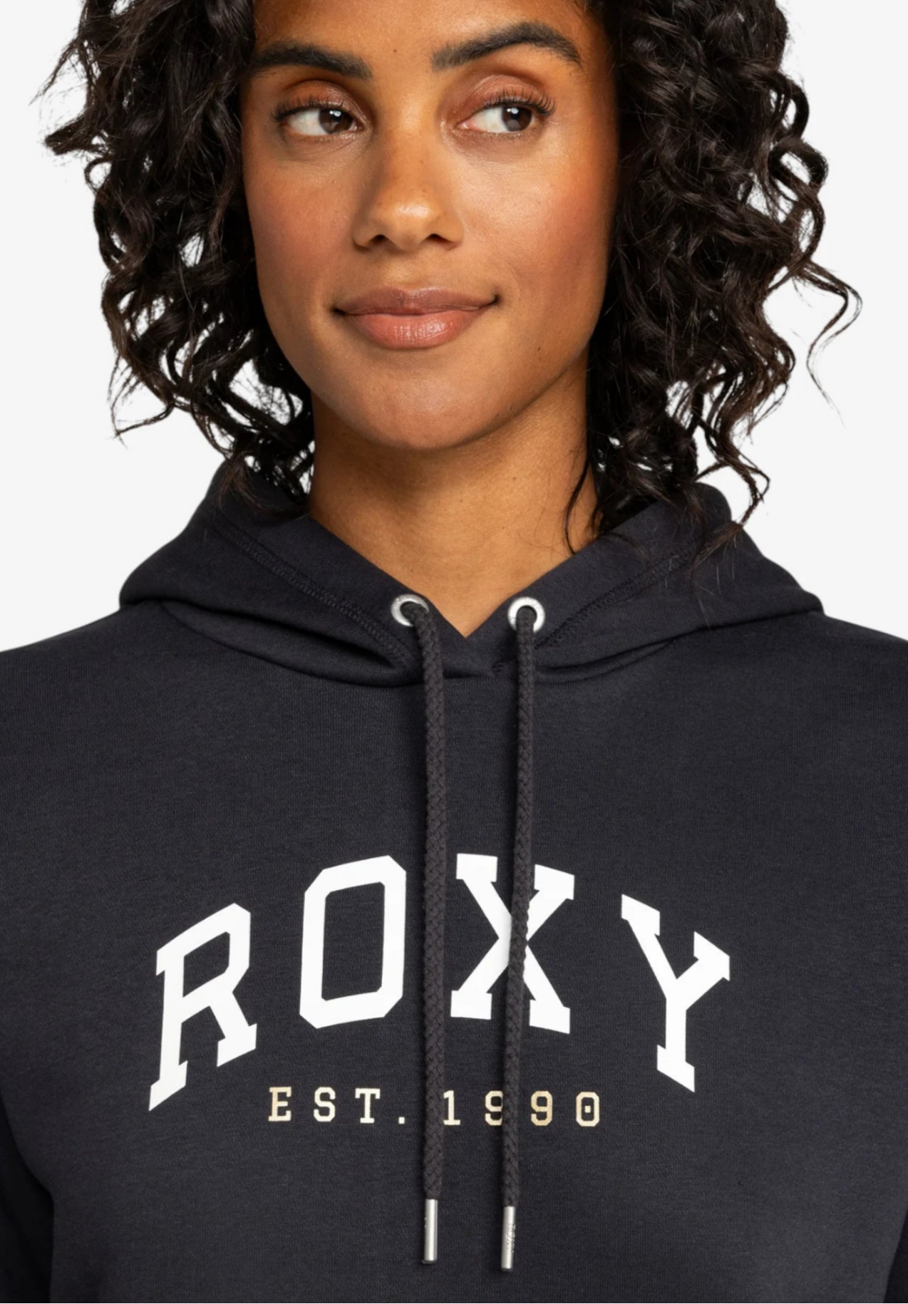 Roxy Surf Stoked Black Hoodie for Women - Cozy Fleece Pullover for Surfing, Beach & Casual Wear