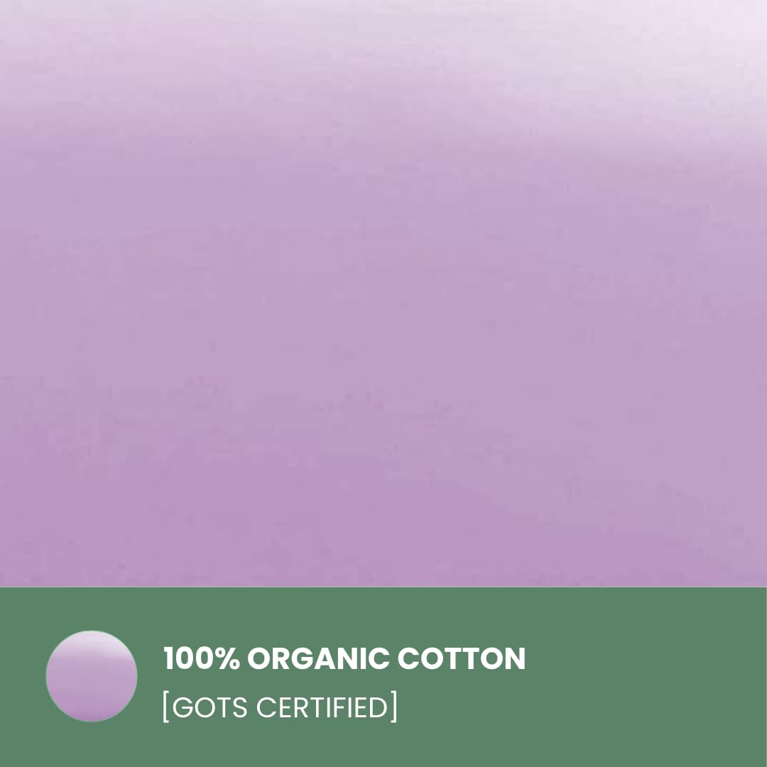 Organic Cotton Duvet Cover Queen Size - GOTS Certified 350 Thread Count Lilac Bedding Set | Breathable, Soft & Comfortable for All Seasons | Perfect for Master Bedroom, Guest Room & Airbnb | Machine Washable