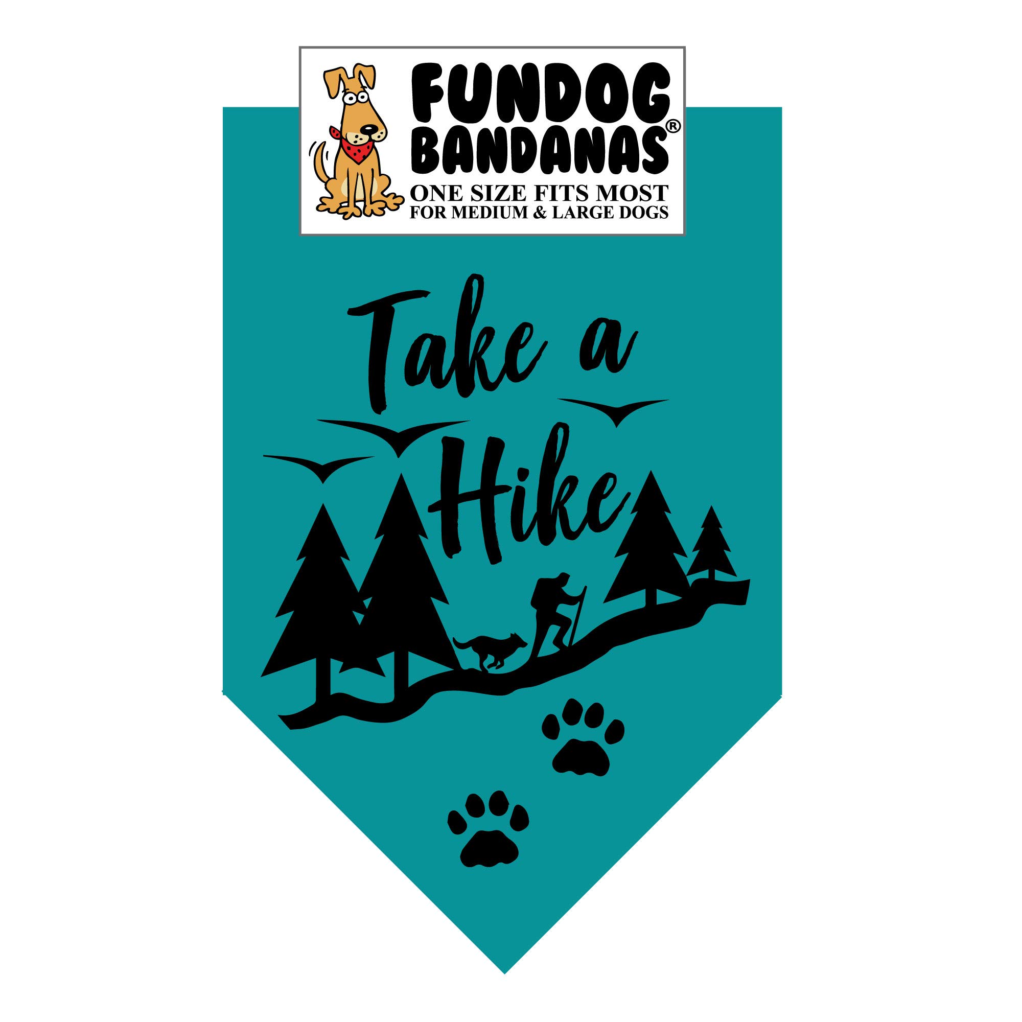 Take a Hike Dog Bandana - Adjustable & Breathable for Medium to Large Dogs - Light Teal Outdoor Pet Accessory - Perfect for Hiking, Camping & Outdoor Adventures