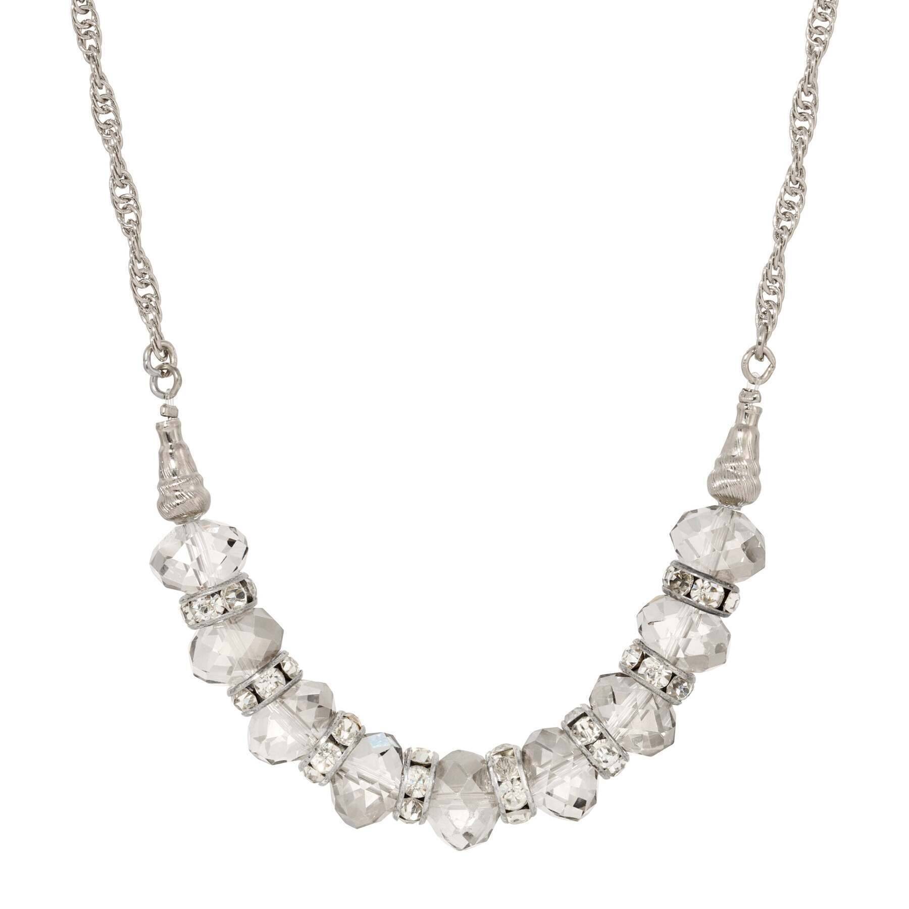Luxury 1928 Crystal Beaded Chain Necklace - 16