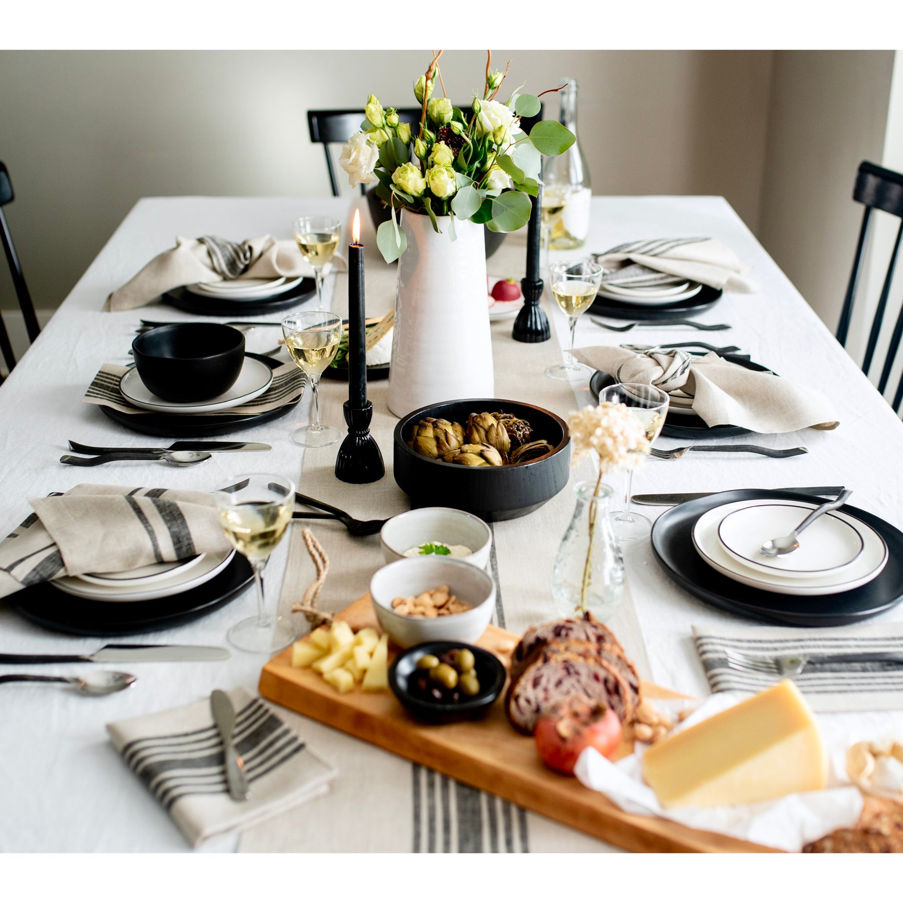 Rustic Farmhouse Table Runner for Dining Room Decor - Cotton Linen Tablecloth for Farmhouse Style, Weddings, and Holiday Decorations