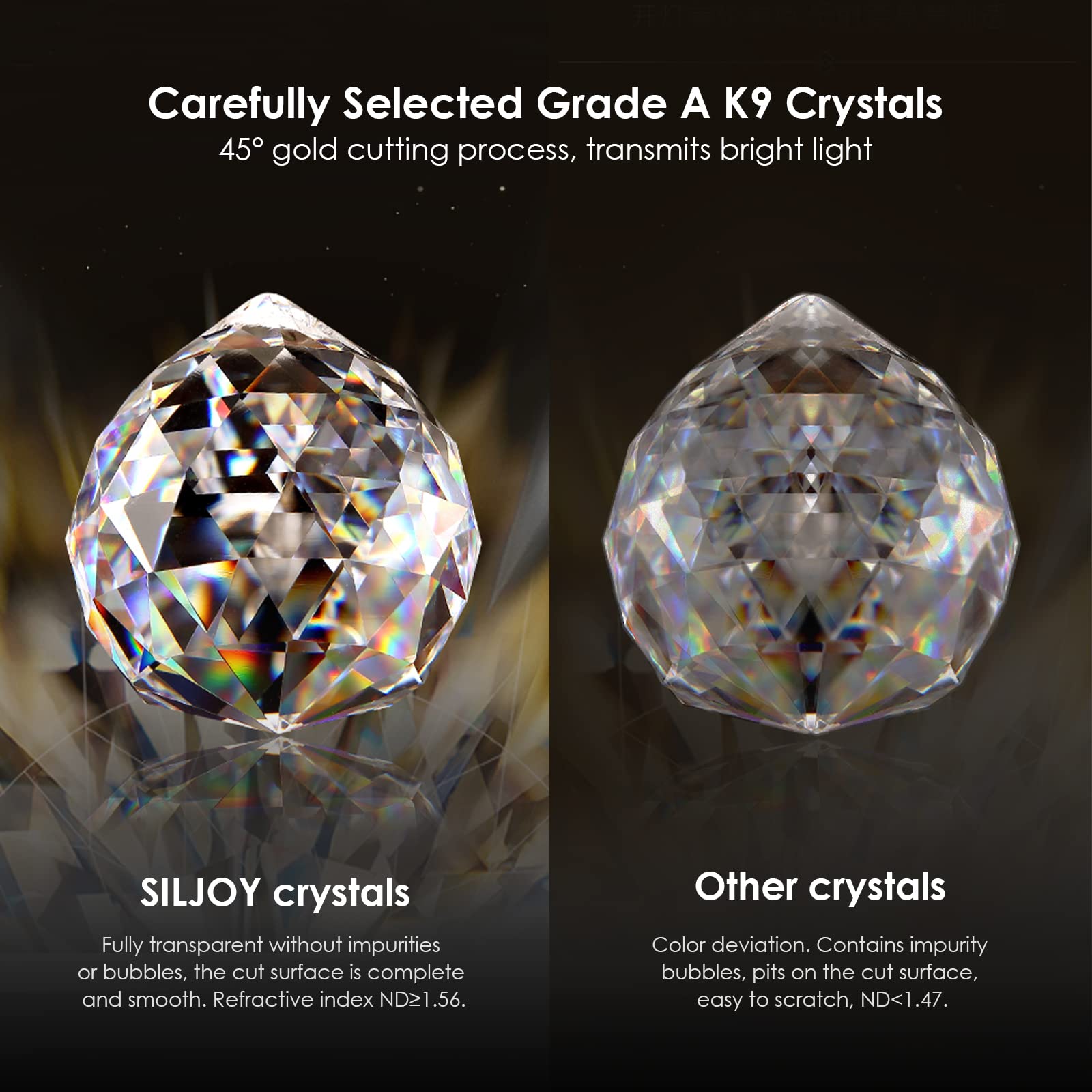 Siljoy Modern 6-Light Rectangular Crystal Chandelier - K9 Crystal Raindrop Flush Mount Ceiling Light Fixture (31.5