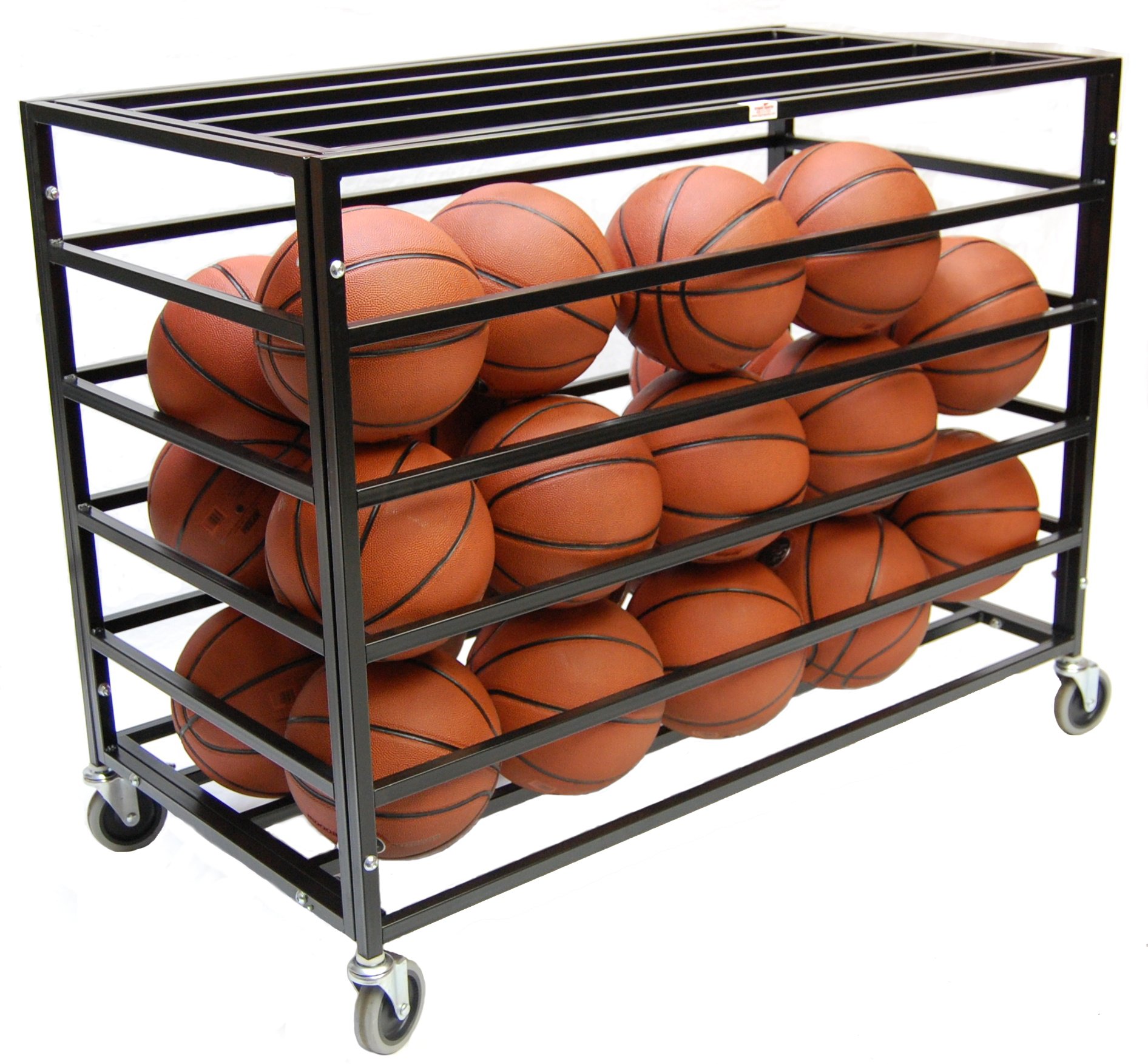 Trigon Sports Lockable Rolling Ball Storage Cart - Basketball, Exercise Ball Organizer for Gym, School, Club - Indoor & Outdoor Use - Perfect for Sports Equipment Storage and Mobility