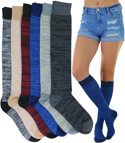 6 Pair Pack: Marled Assortment W/ Contrast Ends