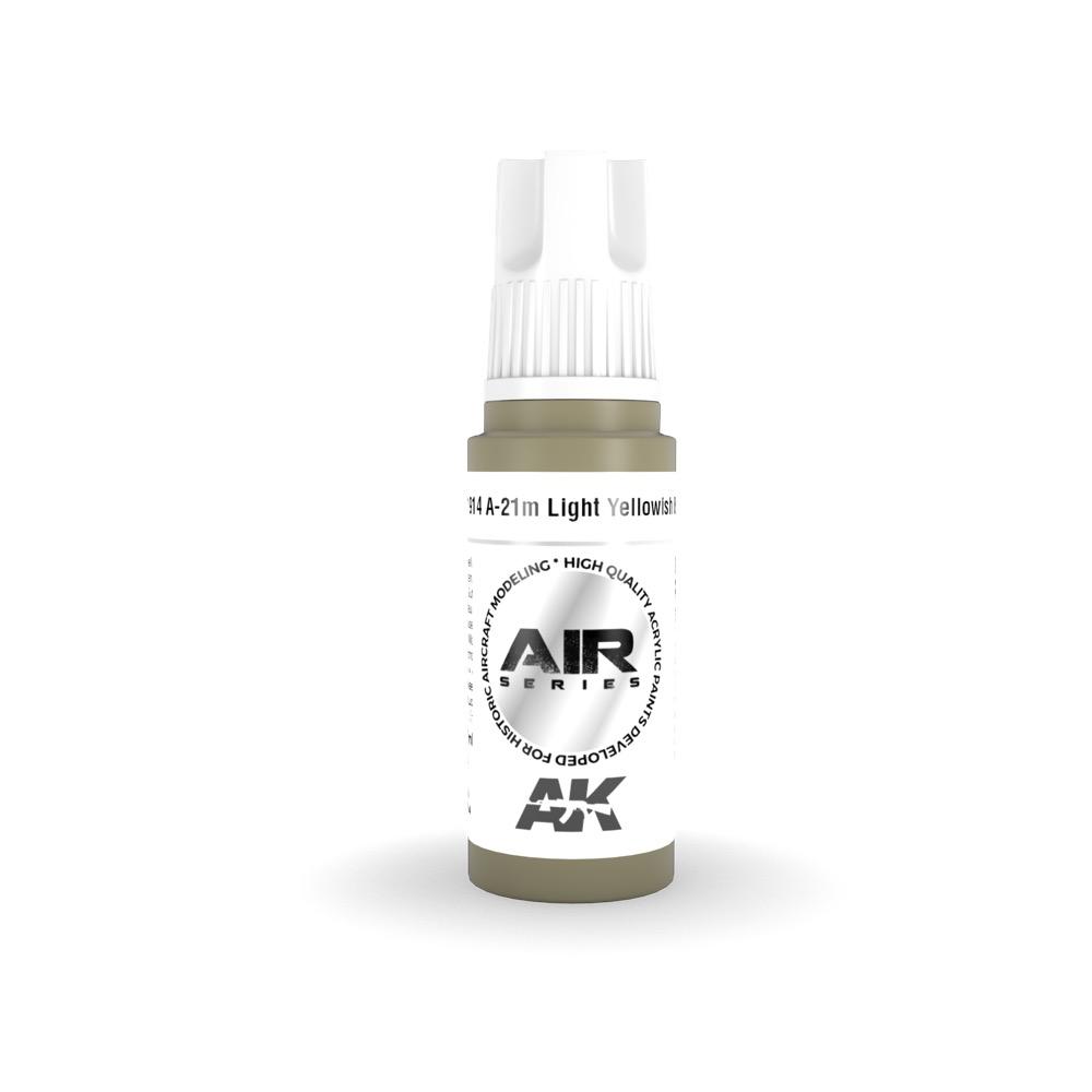 AK Interactive AK11914 Air Series A 21m Light Yellowish Brown Acrylic Paint - 17ml Bottle - 3rd Generation Formula - Perfect for Model Kits, Miniatures & Scale Modeling Projects