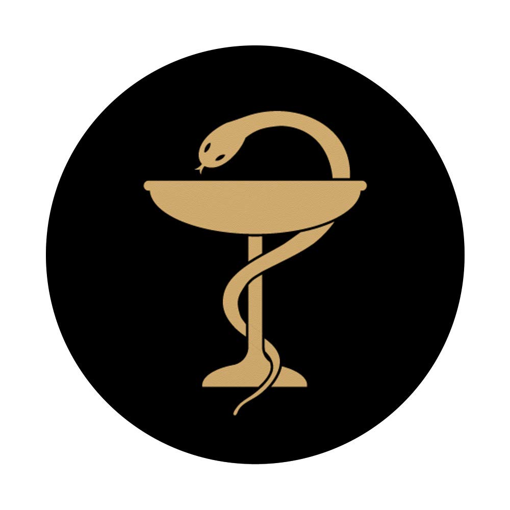 Pharmacist Pharmacy Snake Symbol Logo Bowl of Hygieia PopGrip - Swappable Phone Grip for iPhone, Samsung & Tablets - Perfect for Medical Students, Pharmacists & Healthcare Professionals