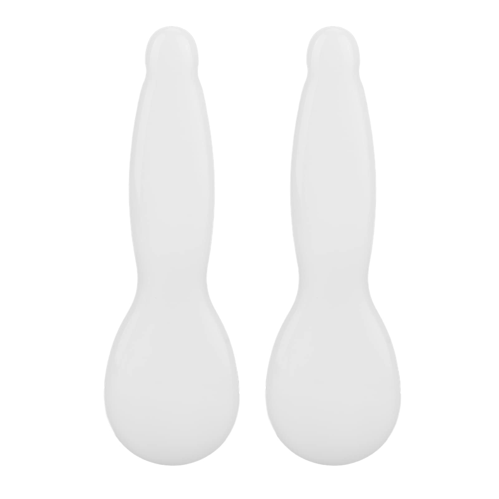 2pcs Jade Gua Sha Massage Tool Set - White Racket Shaped Facial Scraping Board for Skin Care & SPA | Relieves Tension, Improves Circulation | Perfect for Home Facial Routine & Self-Care Rituals