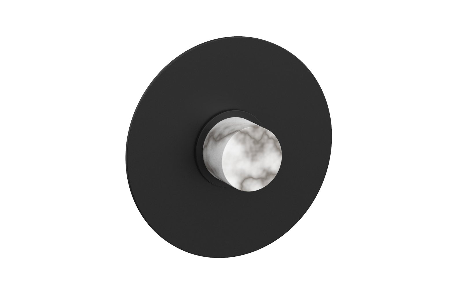 BASIC II Pressure Balance Round Shower Plate & Handle Trim - White Marble Handle 4 182 - Perfect for Modern Bathroom Renovations and Spa-Like Shower Experiences