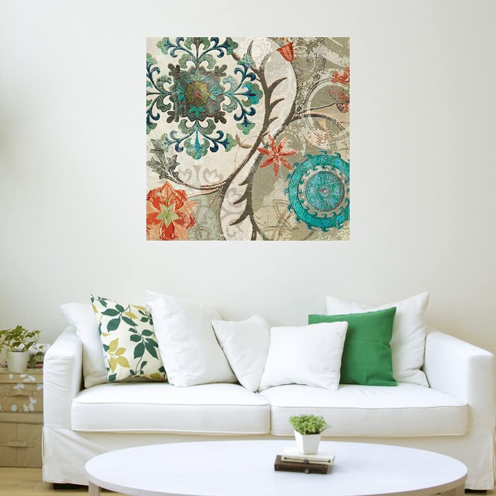 Royal Tapestry II Canvas Wall Art - 32x32 Inch Hand-Painted Fine Art Decor by Carol Robinson - Ready to Hang for Living Room, Bedroom, Office & More - Perfect for Home, Hotel & Restaurant Decor