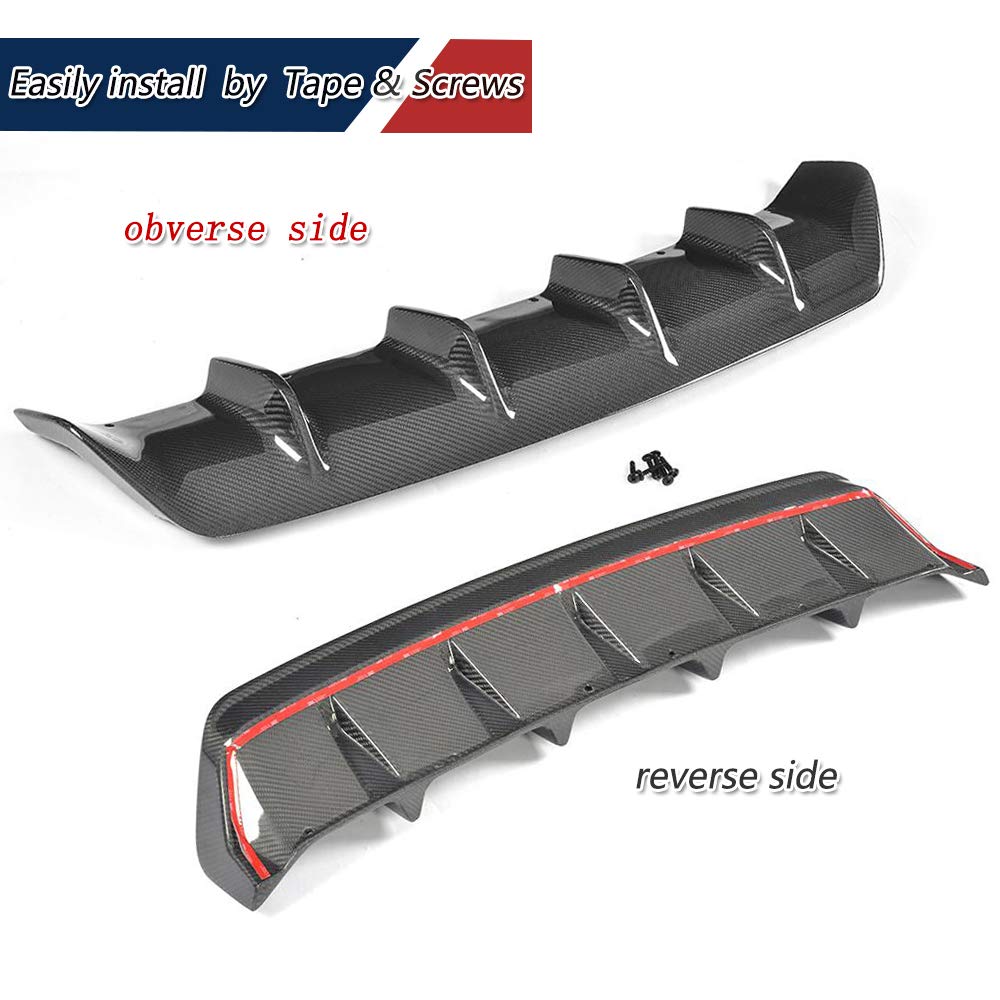 Carbon Fiber Rear Diffuser for Lexus IS300 IS350 Base/F Sport Sedan 2017-2018 - Bumper Cover Lower Lip Spoiler Valance Protector Body Kit - Factory Outlet - Enhances Aerodynamics & Style for Street Racing & Car Shows