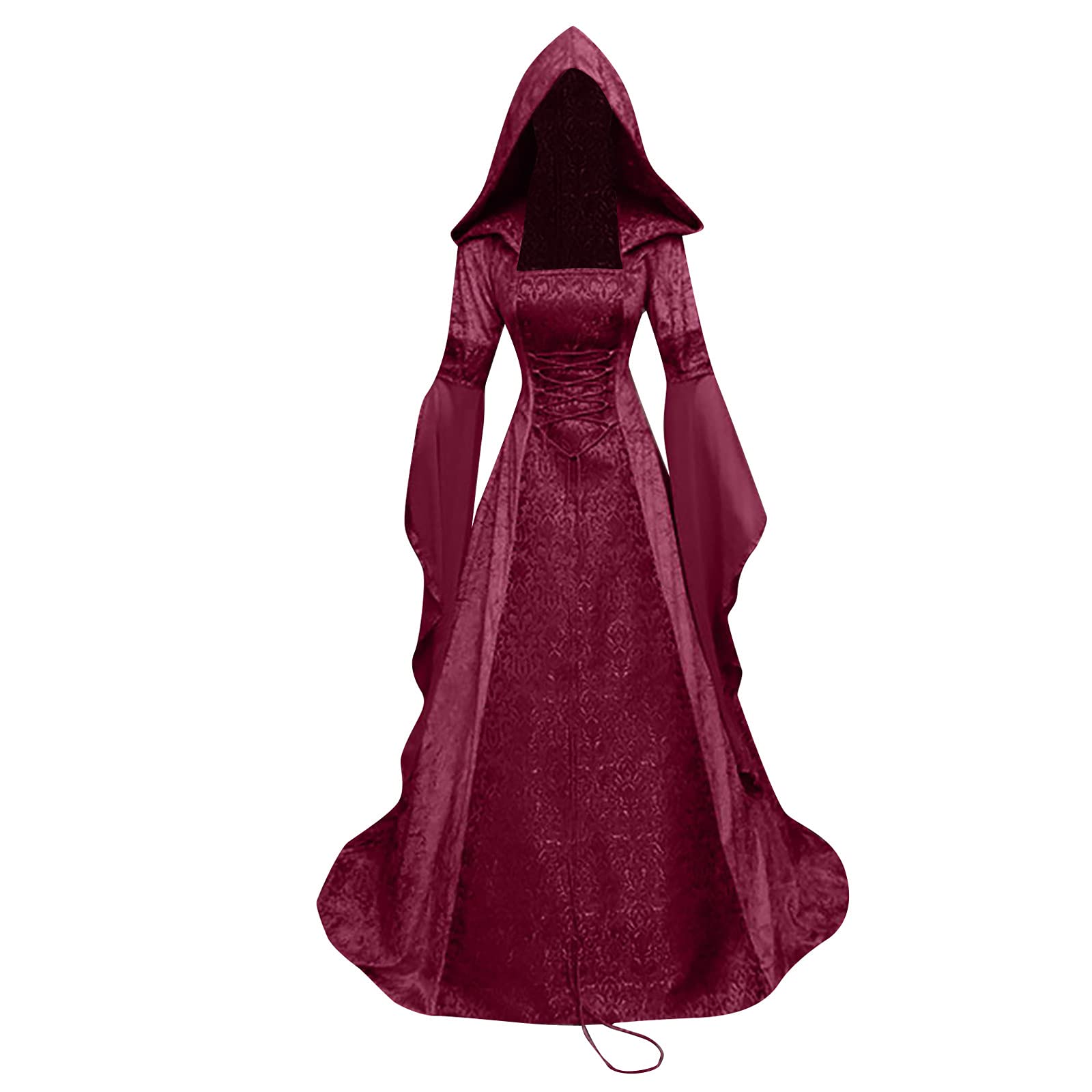 Gothic Hooded Long Sleeve Dress for Women - Elegant Cosplay Party Dress | Perfect for Halloween, LARP, Gothic Events & Themed Parties