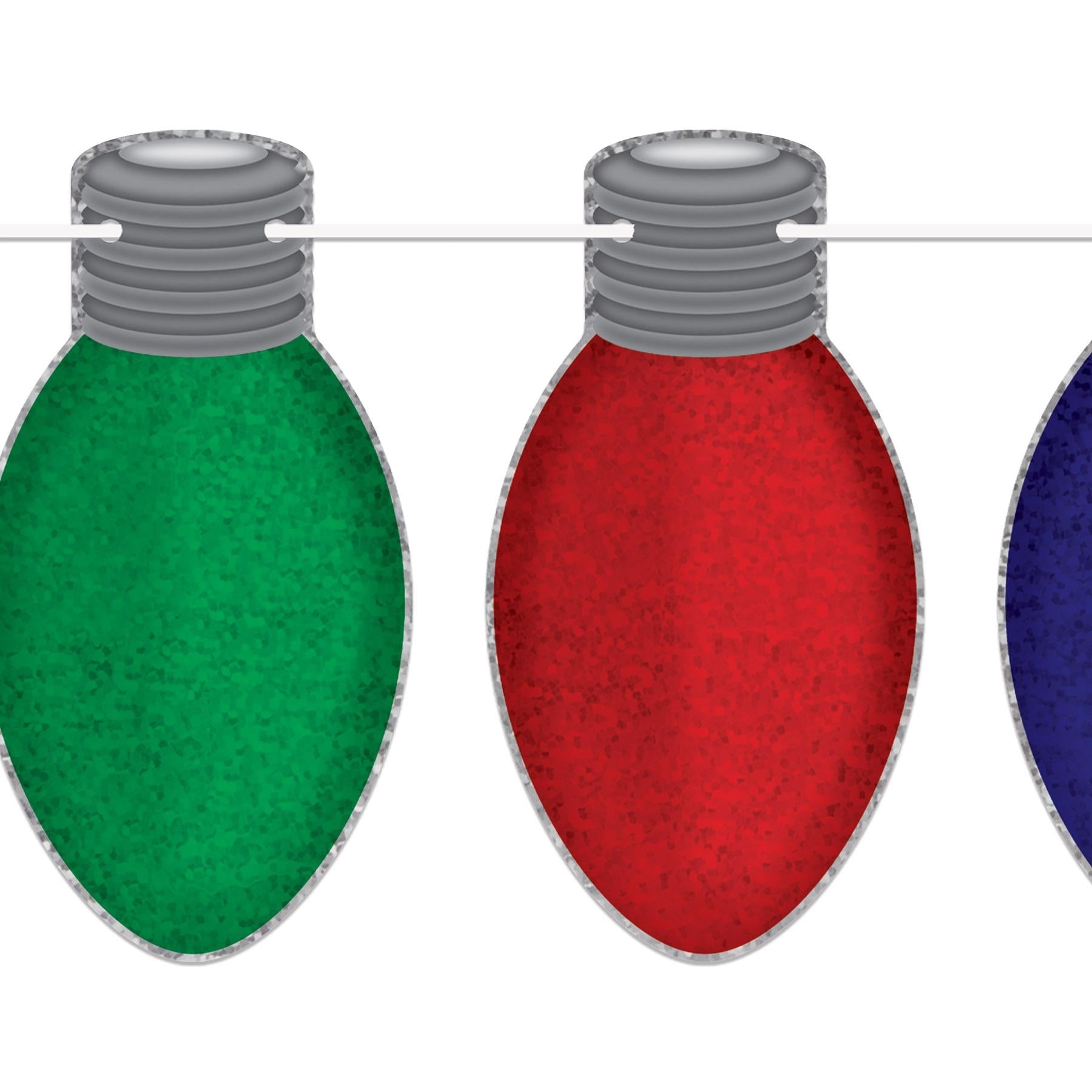 12 Pack Beistle Christmas Light Bulb Streamers - Colorful Party Decorations for Holiday, Xmas Tree, Home & Office Festive Decor
