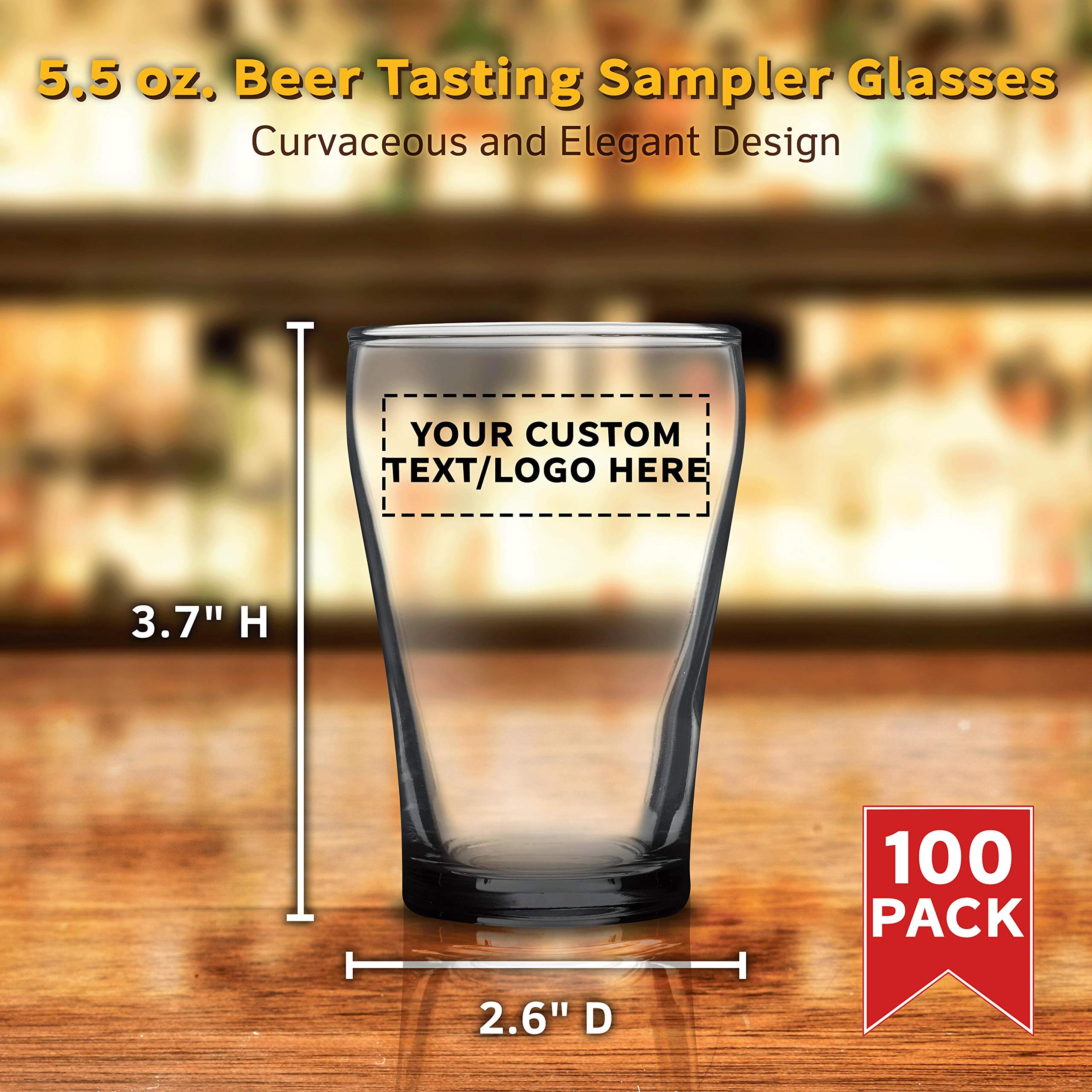 Custom Shot Glasses 5.5 oz (Set of 100) - Personalized Bulk Barware for Weddings, Parties & Events - Black - Perfect for Cocktail Tasting, Bridal Showers & Corporate Gifts