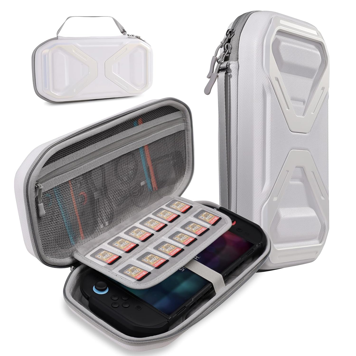 SUPCASE Travel Carrying Case for iPhone 15 Pro Max - Shockproof Protective Cover with Screen Protector, White - Perfect for Travel, Commuting & Outdoor Adventures