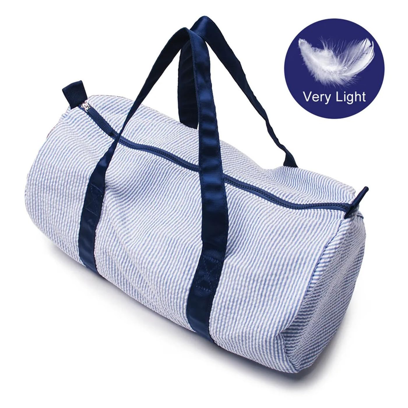 Personalized Monogram Seersucker Baby Duffle Bag - Kids Travel Bag, Toddler Diaper Bag & Overnight Dance Bag | Perfect for Daycare, Sleepovers, Dance Classes & Weekend Getaways | Unique Child Gift Idea