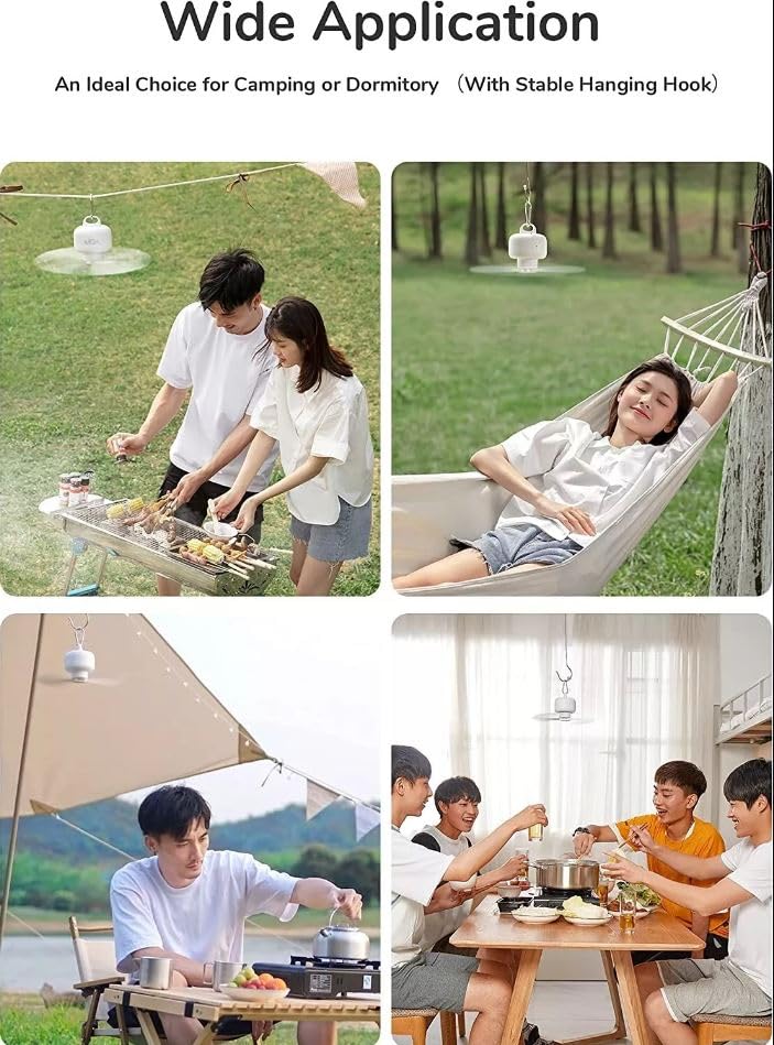 ULTREOS Rechargeable Camping Tripod Light with Ceiling Fan - Portable Outdoor Night Light for Tents, Hiking, Backpacking & Emergency Use