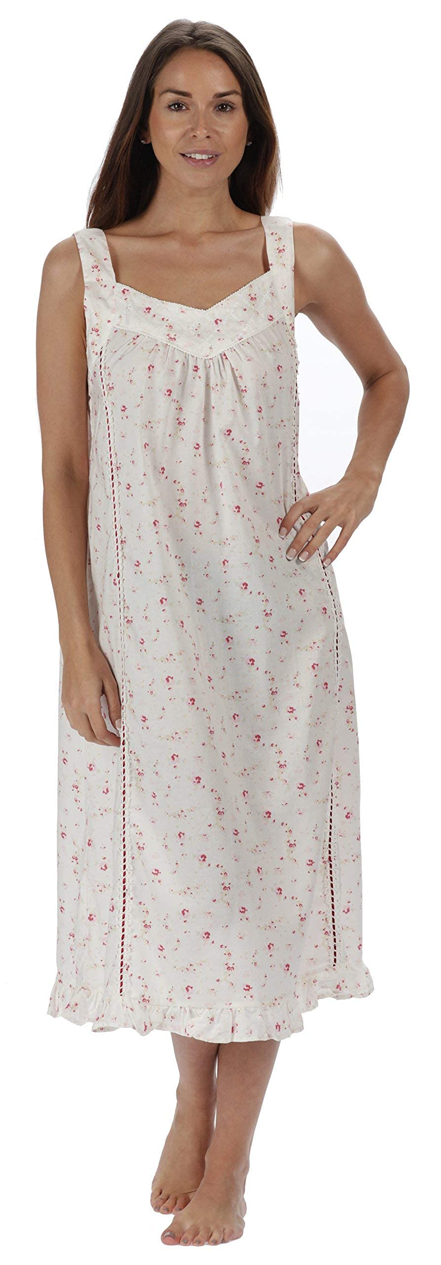 Best Women's Nightgown - 100% Cotton Sleepwear Night Dress for Comfortable Sleep & Lounge | Perfect for Relaxing at Home, Bedtime & Vacation