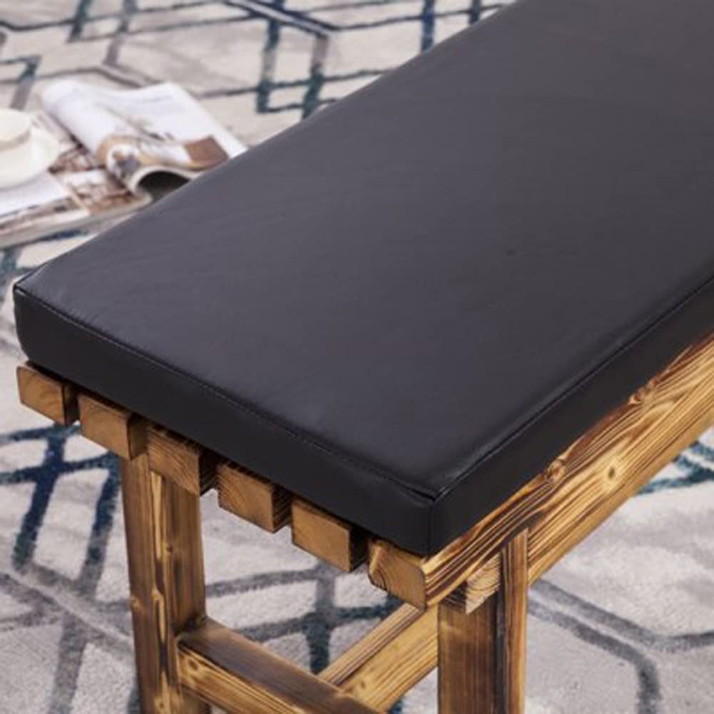 Waterproof Leather Bench Cushion 48 Inch - Thick Outdoor/Indoor Patio Furniture Seat Pad for Garden Swing, Wicker Loveseat & Fresco Benches - Soft Comfy Cushion Cover (Perfect for Backyard, Deck, Porch & Sunroom)