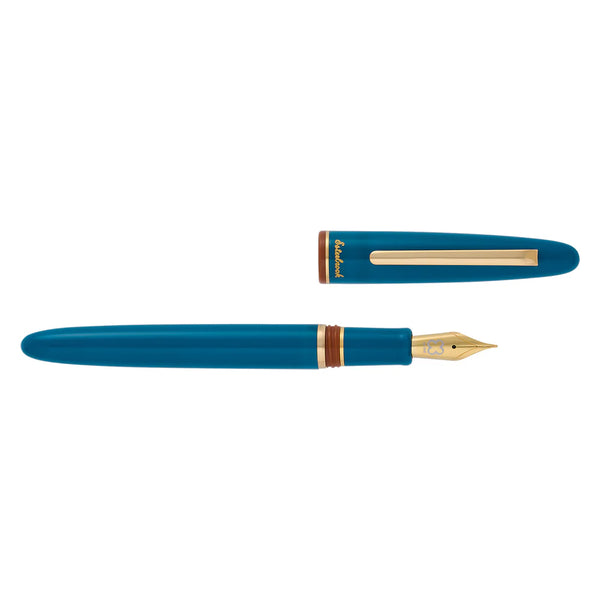 Premium Blue Fountain Pen - Back to the Land Funky Lake Design | Smooth Writing Calligraphy Pen for Journaling, Letter Writing & Gift Giving