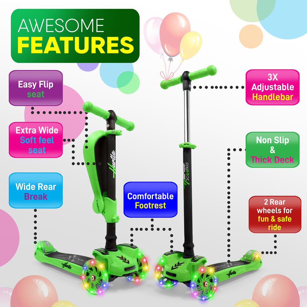 Mini Kids Toy Scooter - Lightweight Foldable Scooter for Boys & Girls Ages 3-8 - Perfect for Outdoor Play, Park Rides & Backyard Fun