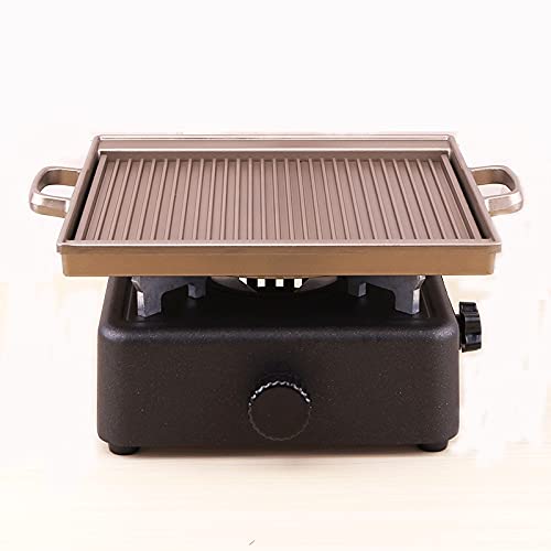 Portable Non-Stick Aluminum Mini Grill Pan - Tabletop BBQ Stovetop Grill for Lamb Chops, Steak & Vegetables - Perfect for Camping, Picnics, Garden Parties & Outdoor Cooking (Size C)