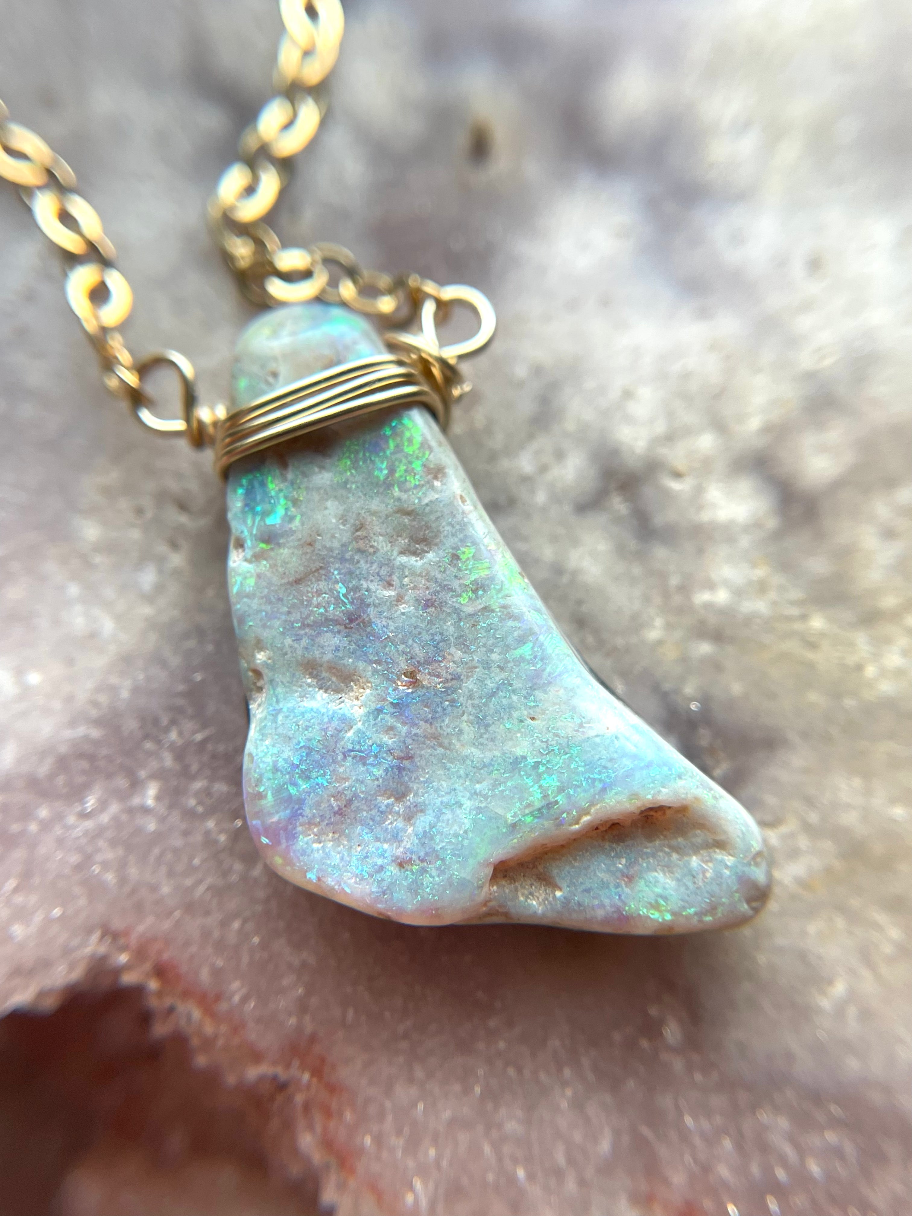 Australian Opal Doublet Pendant Necklace - 14K Gold Filled Women's Jewelry for Gift, Wedding & Special Occasions