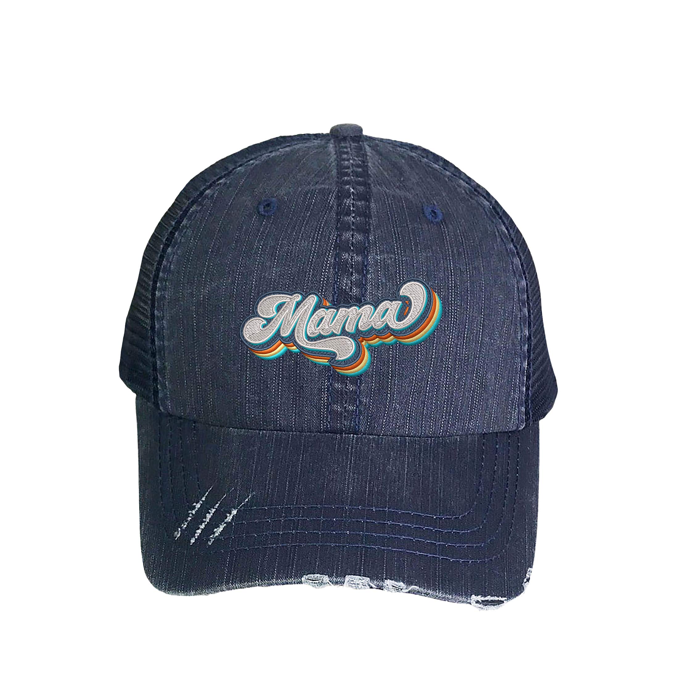 Vintage Distressed Trucker Hat for Women - Embroidered Baseball Cap | Retro Fashion Accessory for Outdoor Activities, Concerts & Casual Wear