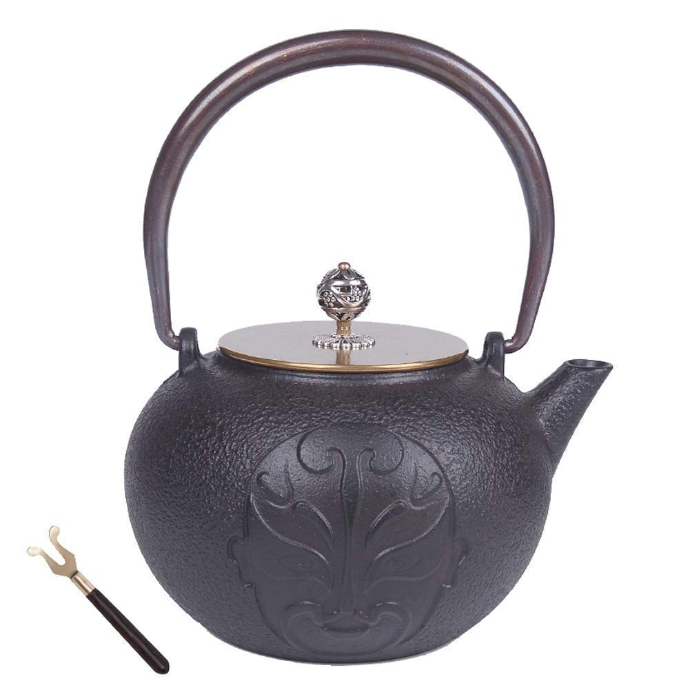 Premium Cast Iron Teapot with Anti-Rust Inner Wall & Copper Lid - 1200ml Japanese Tetsubin Tea Kettle for Green Tea, Mint, Fruity & Citrus Infusions | Perfect for Home Tea Ceremonies, Office Use & Gift Giving