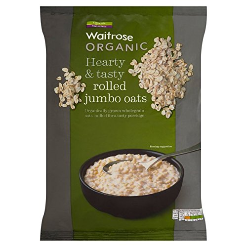 Organic Jumbo Rolled Oats - 1kg Bulk Pack | Whole Grain, Gluten-Free Breakfast Oatmeal for Baking, Smoothies & Healthy Recipes | Waitrose Premium Quality