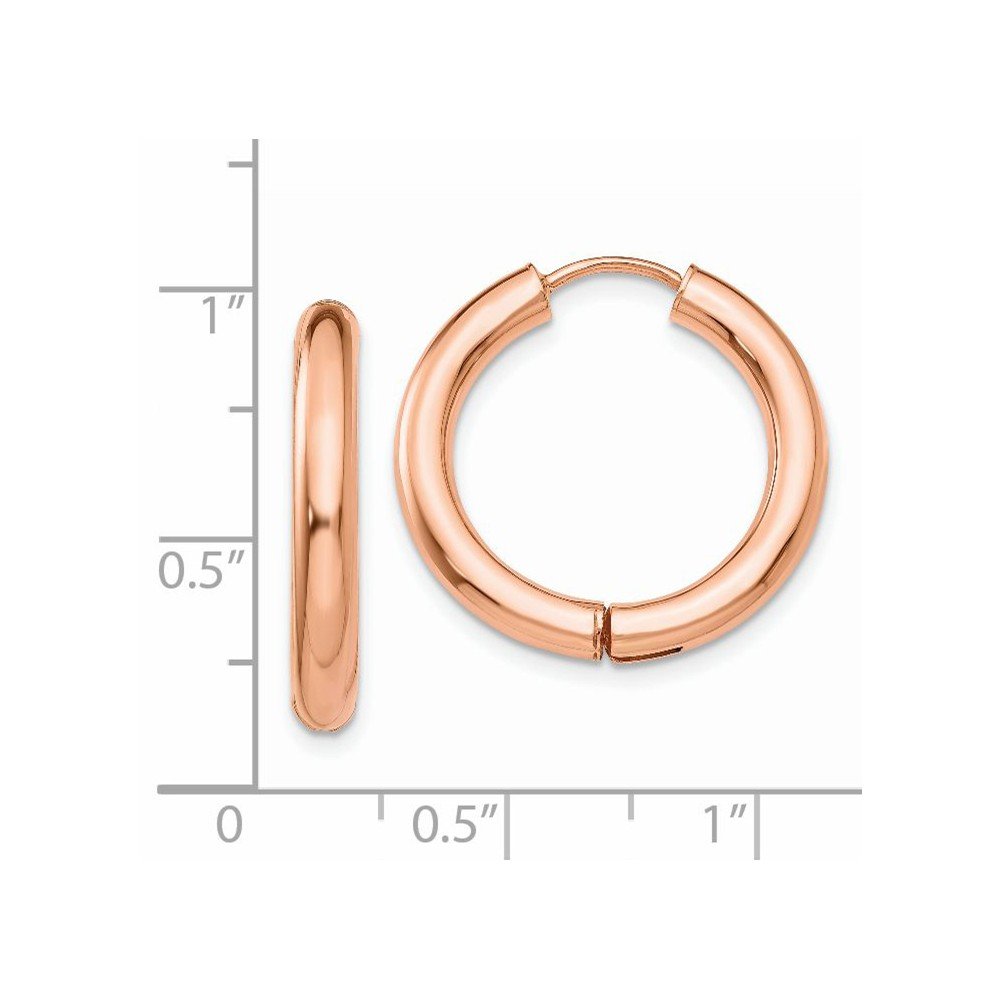 14K Rose Gold Hinged Hoop Earrings for Women - Dainty Everyday Hoops, Lightweight Comfortable Studs - Perfect for Work, Date Night & Special Occasions