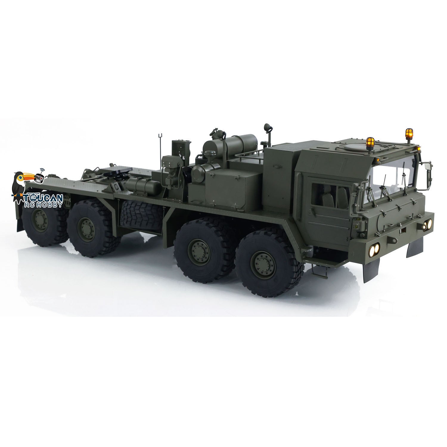 1/14 Scale TOUCAN 8x8 RC Tractor Truck - Full Metal Remote Controlled Military Transport Vehicle with FlySky PL18 Lite Transmitter (PNP Ready, Painted Model) - Perfect for Off-Road Adventure, Military Simulation & RC Hobby Enthusiasts