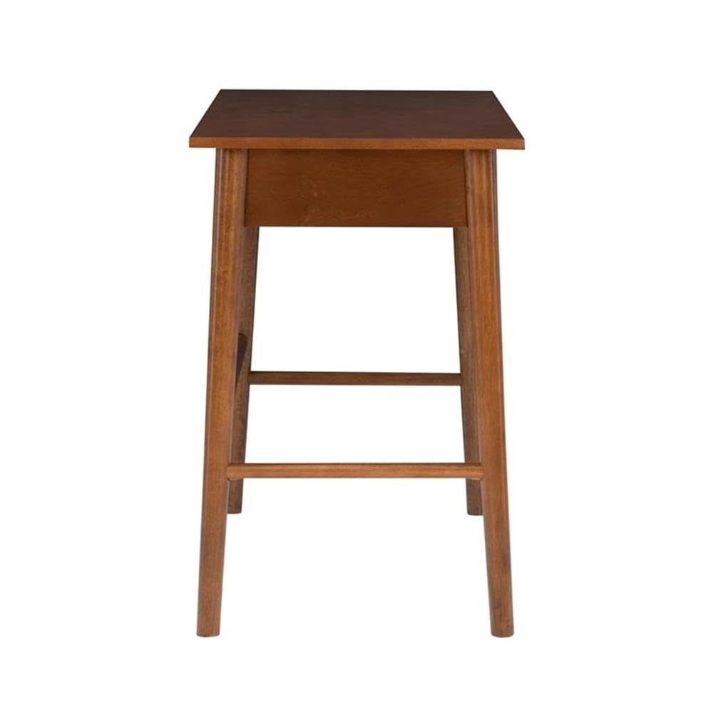 UrbanPro Mid-Century Modern 1-Drawer Wooden Desk with Rounded Legs in Warm Walnut Finish - Perfect for Home Office, Study Room & Small Space Workstations