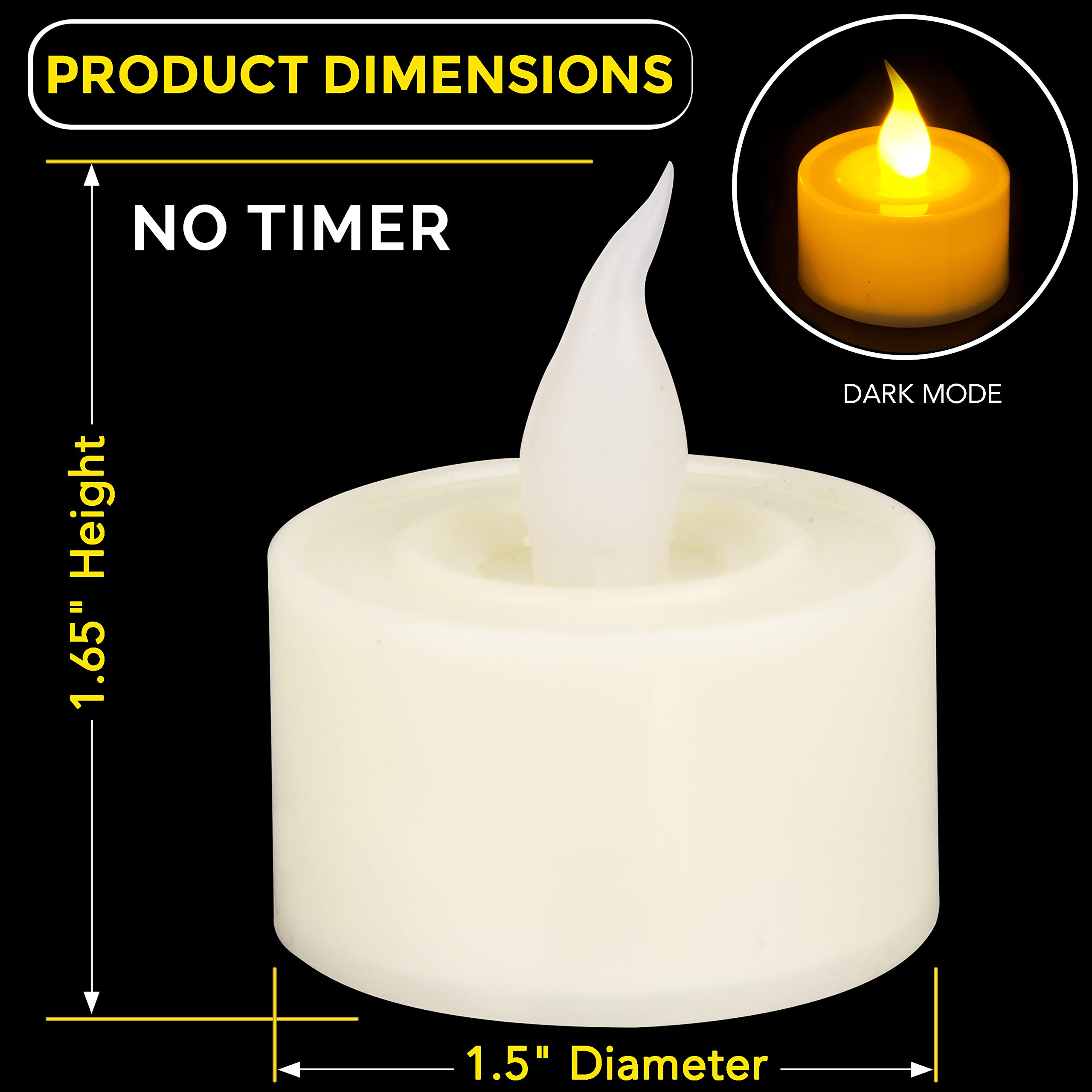 FURORA LIGHTING Ivory White LED Tealight Candles - Pack of 20 Flameless Flickering Battery Operated Candles for Home Decor, Wedding, Party & Holiday - 1.5