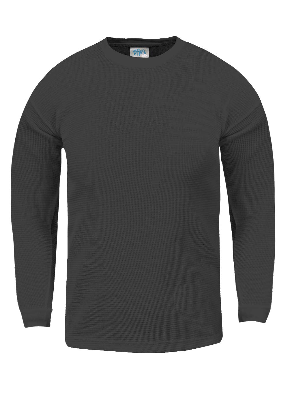 Shaka Wear Kids Waffle Thermal Long Sleeve Crewneck T-Shirt for Boys & Girls - XXS to XL - Warm Winter Base Layer for Outdoor Activities & School