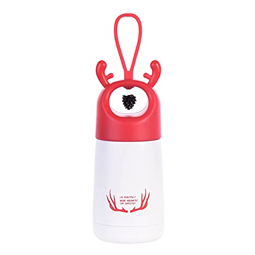 300ml Kids Stainless Steel Vacuum Insulation Water Bottle with Lanyard - Cute Cartoon Bunny Design, Leakproof Travel Mug for School, Outdoor & Sports (Blue/Pink) - Perfect for School Lunches, Hiking and Daily Hydration
