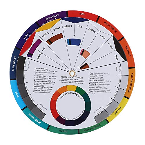 Professional Color Wheel for Tattoo & Makeup - Artist Pigment Mixing Guide, Paint Blending Chart, Art Class Teaching Tool - Perfect for Studio, Classroom & DIY Projects