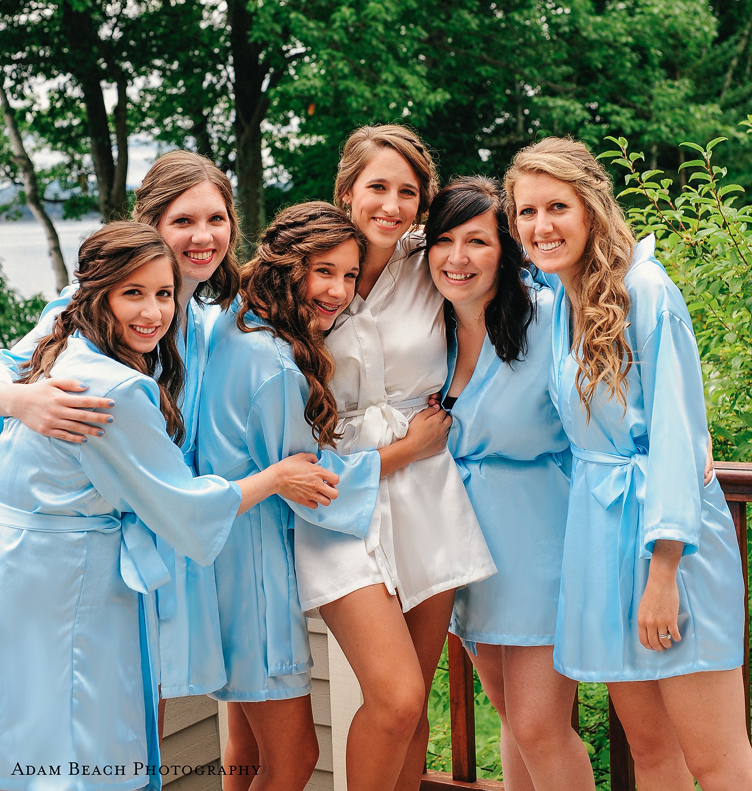 Personalized Mrs. Satin Bridal Robe - Elegant White Wedding Gown for Bride, Bridal Party, Bachelorette & Honeymoon - Perfect for Getting Ready, Photos & Special Occasions