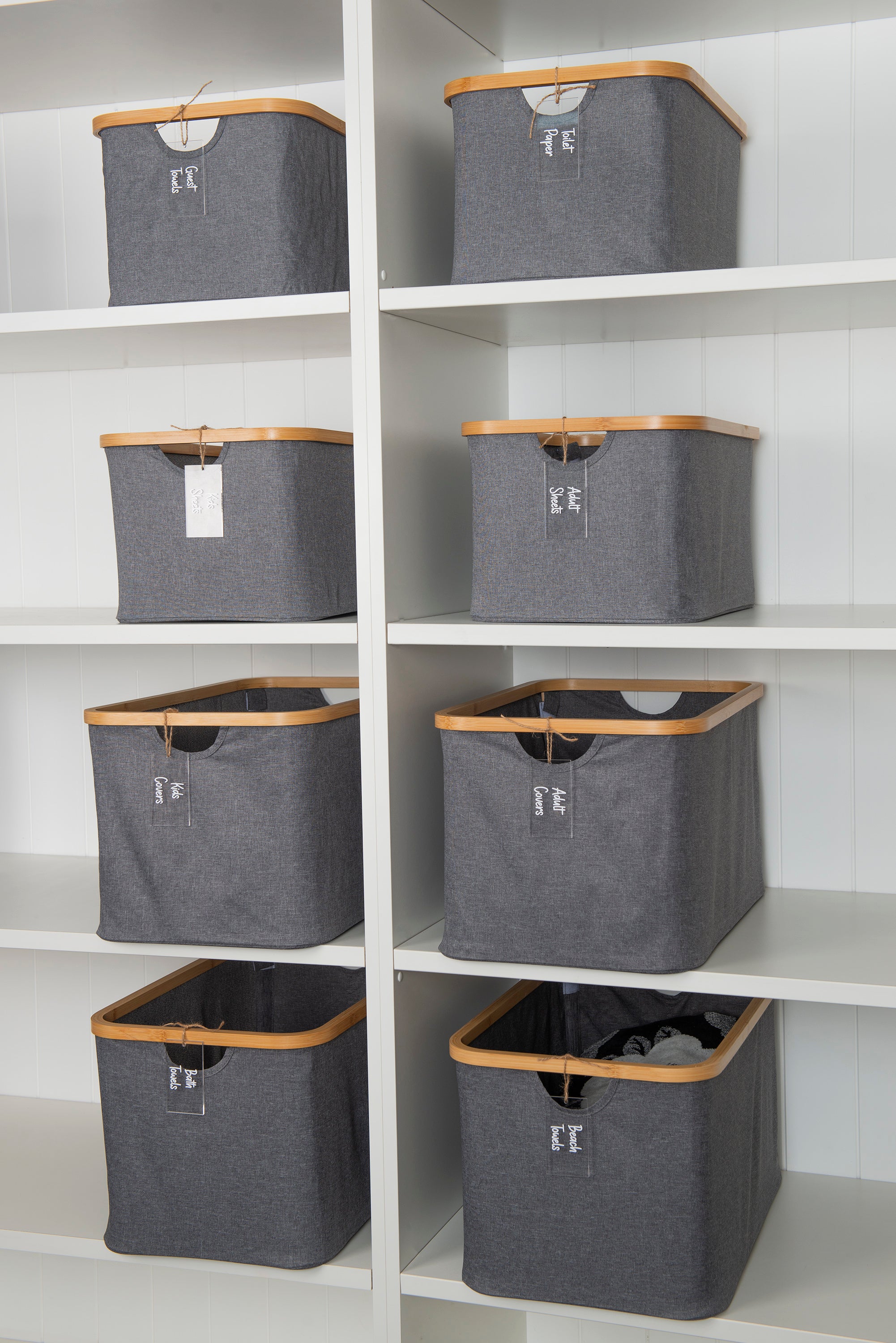 Large Dark Grey Linen Storage Basket - Perfect for Laundry, Toys, and Home Organization | Natural Woven Hamper for Bedroom, Bathroom & Nursery Decor